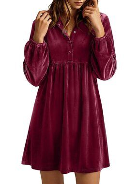 Velvet Mini Babydoll Dress for Women - Casual Fall Fashion, Cute & Comfy